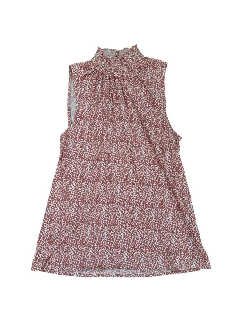 Nation LTD Winona Smocked Mock Neckline Tank Top | Animal Print | XS